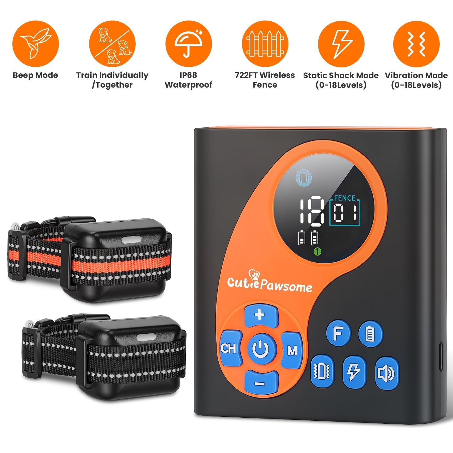 Wireless Dog Fence System with Training Collar - 722FT Range | Purrfect Pet Kingdom