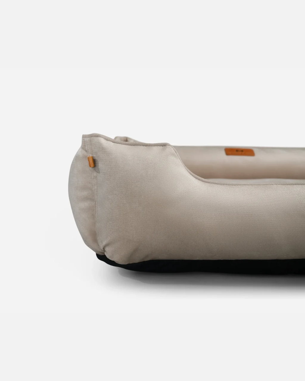 Velvet Sleeper Dog Bed – Orthopedic Support, Beige - Majestic Pet Kingdom