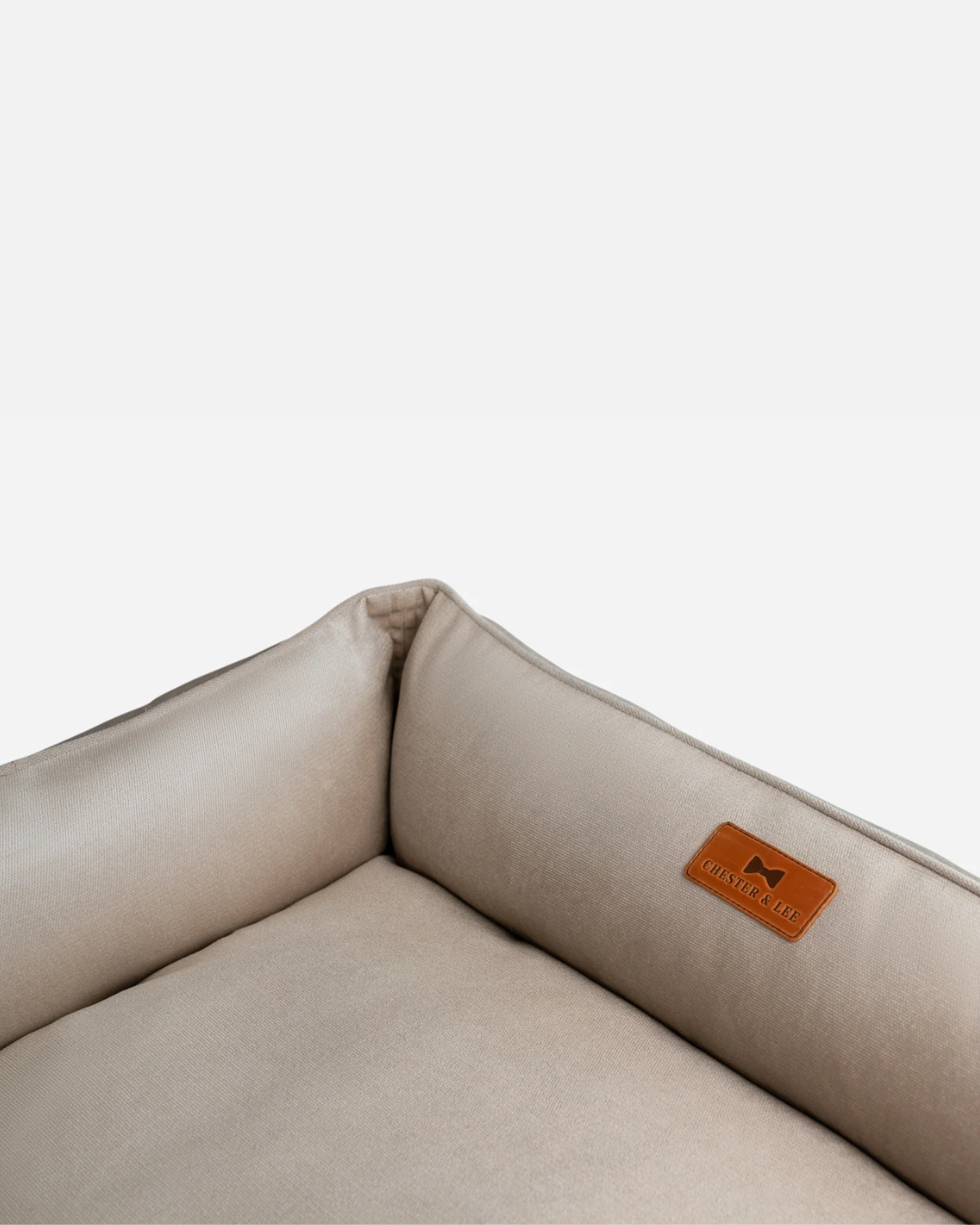Velvet Sleeper Dog Bed – Orthopedic Support, Beige - Majestic Pet Kingdom