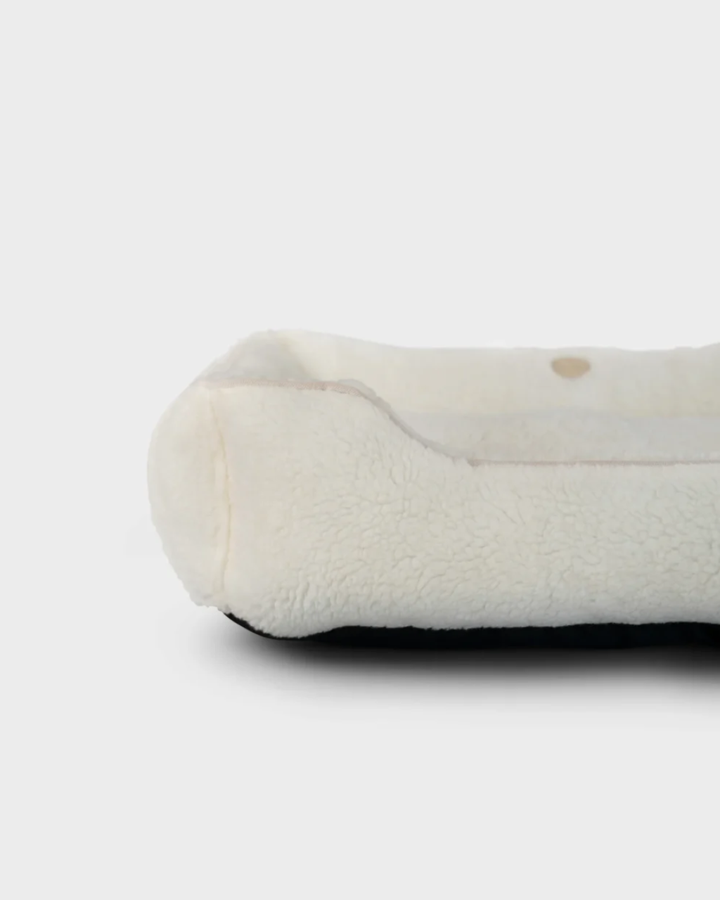 Faux Fur Bolster Dog Bed – Plush Sleeper, Beige & Gray - Majestic Pet Kingdom