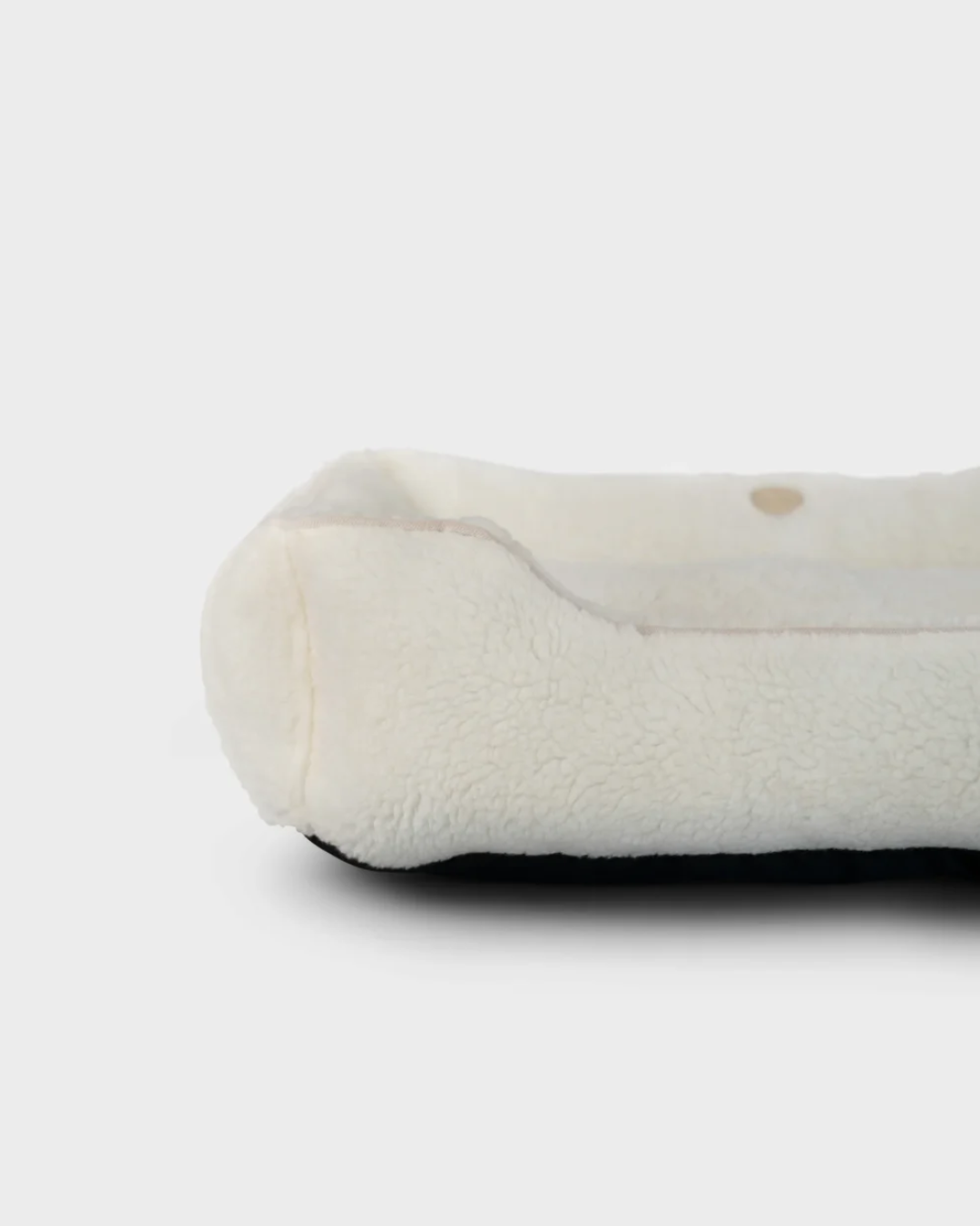 Faux Fur Bolster Dog Bed – Plush Sleeper, Beige & Gray - Majestic Pet Kingdom