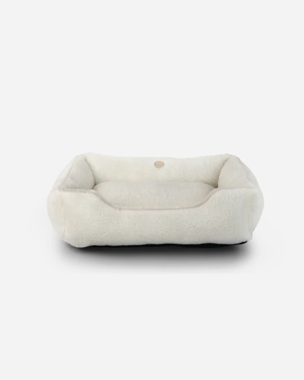 Faux Fur Bolster Dog Bed – Plush Sleeper, Beige & Gray - Majestic Pet Kingdom