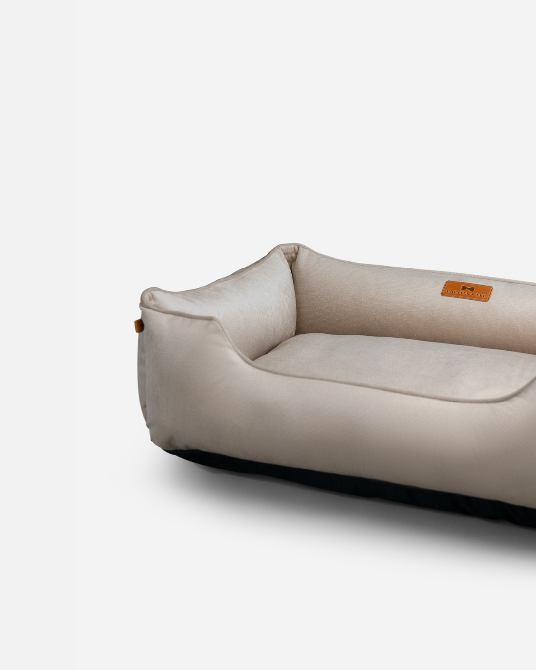 Velvet Sleeper Dog Bed – Orthopedic Support, Beige - Majestic Pet Kingdom