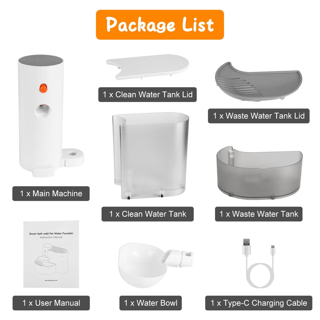 Smart Pet Water Fountain Automatic Cat Water Dispenser 3L/101OZ Cordless Rechargeable Dog Water Fountain Self-Refill with 3 Adjustable Volume 3 Time I - Majestic Pet Kingdom