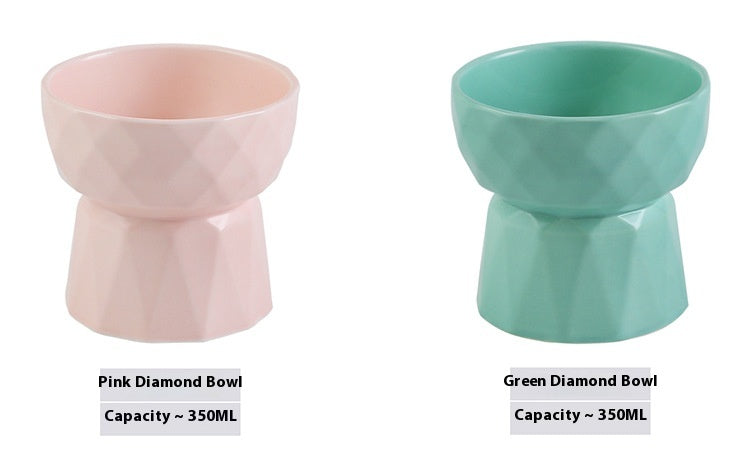 Ceramic High Foot Cervical Protection Pet Bowl - Majestic Pet Kingdom