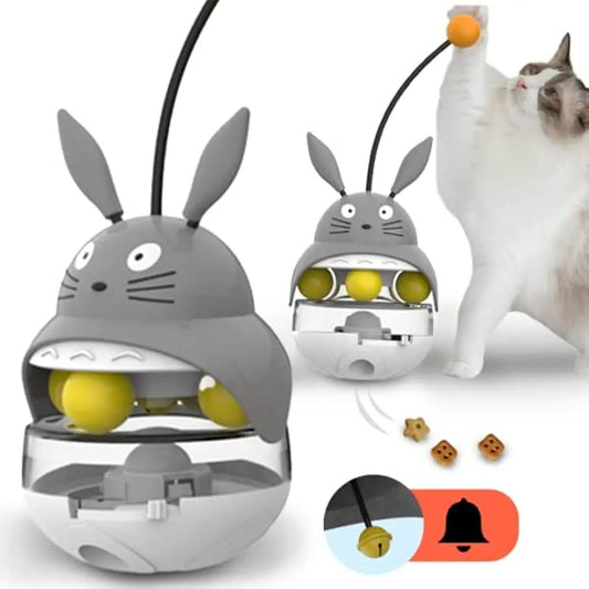 Interactive Cat Feeder Toy Treat Dispenser Exercise Toys Feeding Food Toy Dispenser Car Indoors- Sounding Bell Cat Tower | Purrfect Pet Kingdom