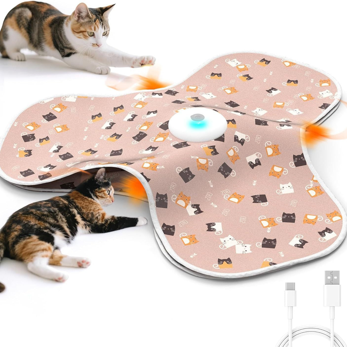 Cat Toy Hidden Mouse Electric Moving Wand Hunting Play Cover - Detail Angle 2 | Majestic Pet Kingdom