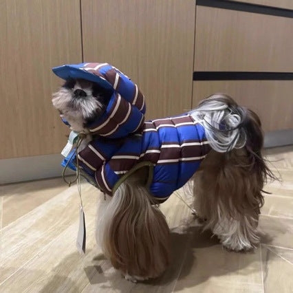 Dog Hoodie Pure Cotton Padded Warm Winter Jacket Puppy Coat - Detail Angle 2 | Majestic Pet Kingdom