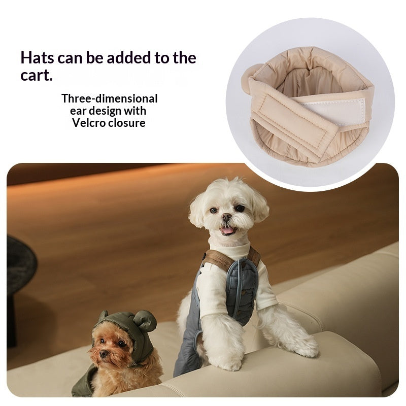 Pet Puppy Jumpsuit With Straps Cotton Padded Coat - Majestic Pet Kingdom