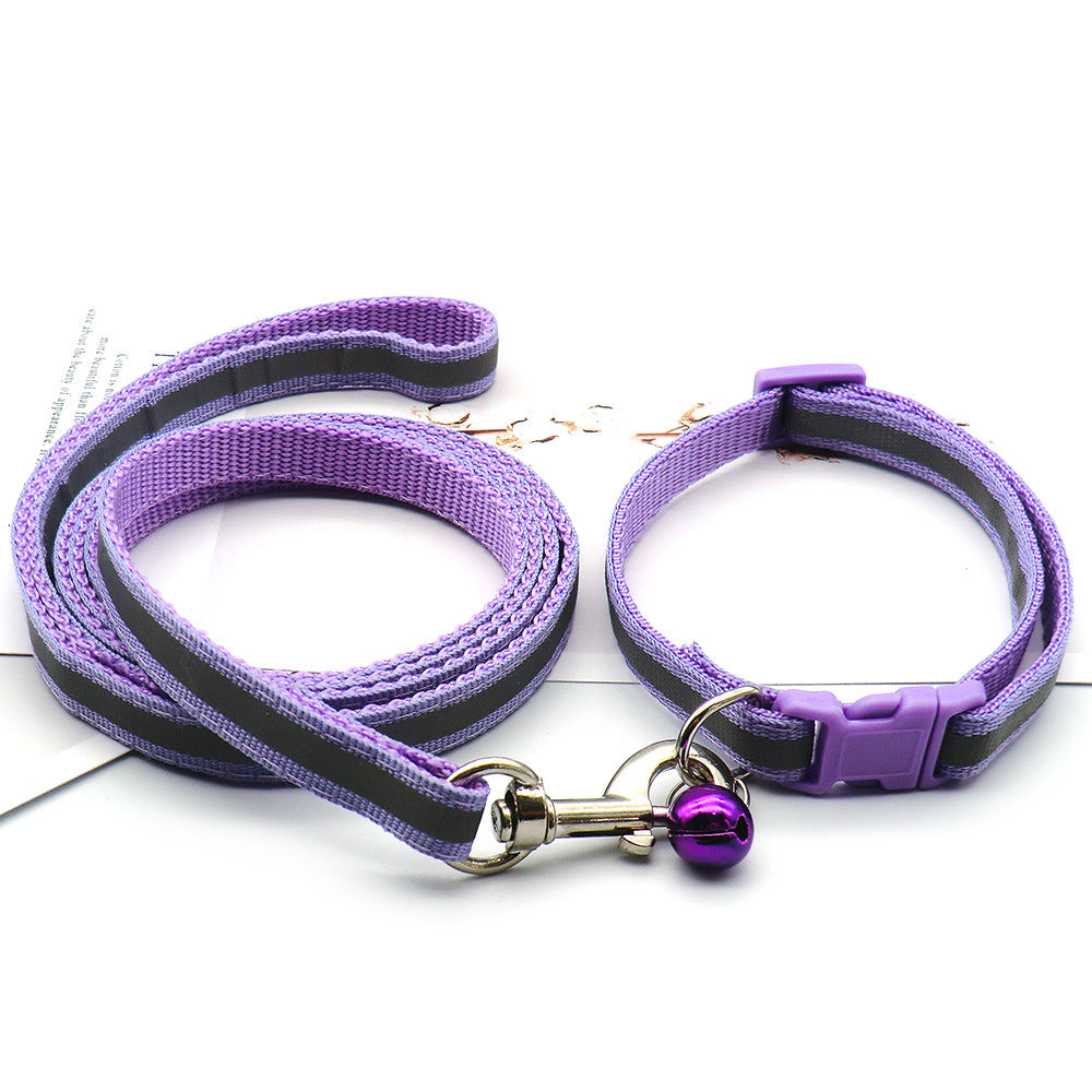 Pet Cloth Leash With Reflective Strip For Dogs