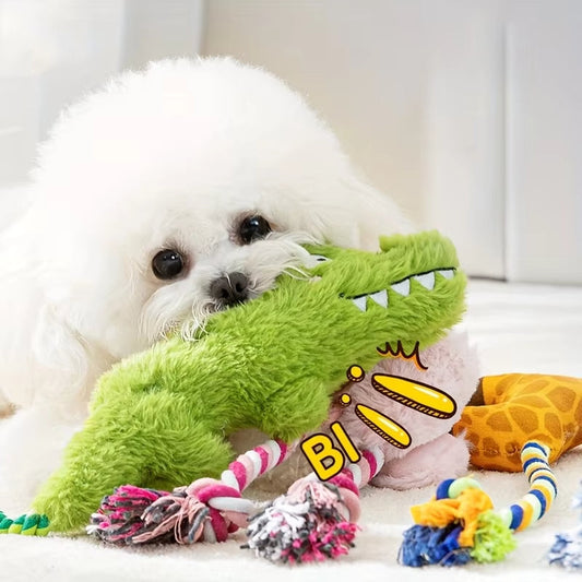 Squeaky Toys For Dogs - Dog Toys Plush, Funny Stuffed Enrichment For Poodle Bulldog Senior Home Indoor Travel Camping Enhance Playful Moments During Indoor Outdoor Activities | Purrfect Pet Kingdom