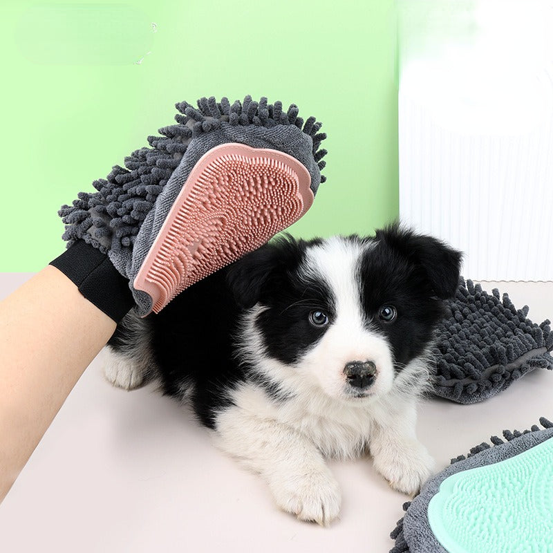 2-in-1 Pet Grooming Glove & Bathing Massage Brush