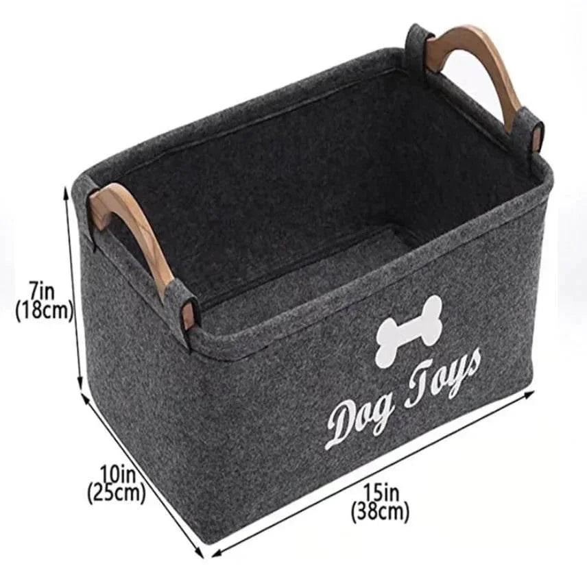 Collapsible Felt Pet Toy Basket Portable Storage Bin