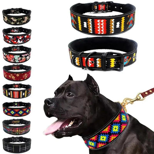 Adjustable Reflective Nylon Dog Collar with Safety Buckle
