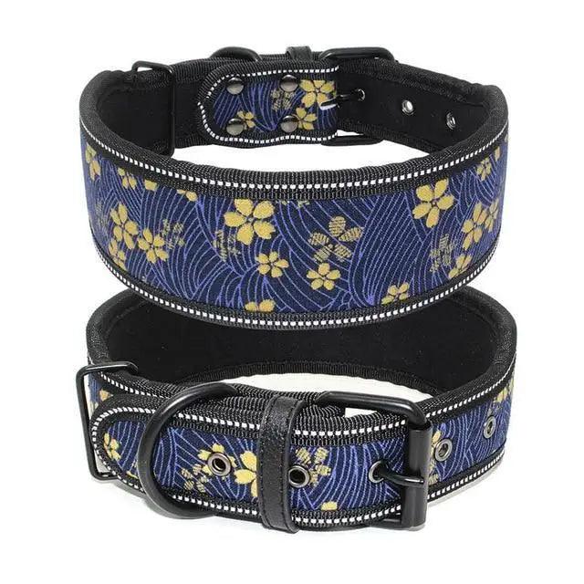 Dog Collar Reflective Adjustable Nylon Quick-Release Buckle - Detail Angle 4 | Majestic Pet Kingdom