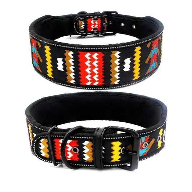 Dog Collar Reflective Adjustable Nylon Quick-Release Buckle - Detail Angle 3 | Majestic Pet Kingdom