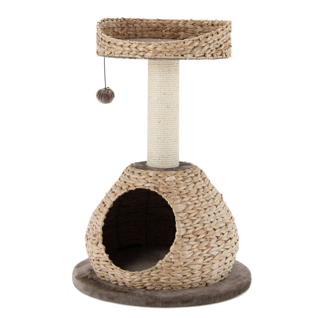 28 Inches Hand-Made Cat Tree Tower with Jump Platform - Majestic Pet Kingdom