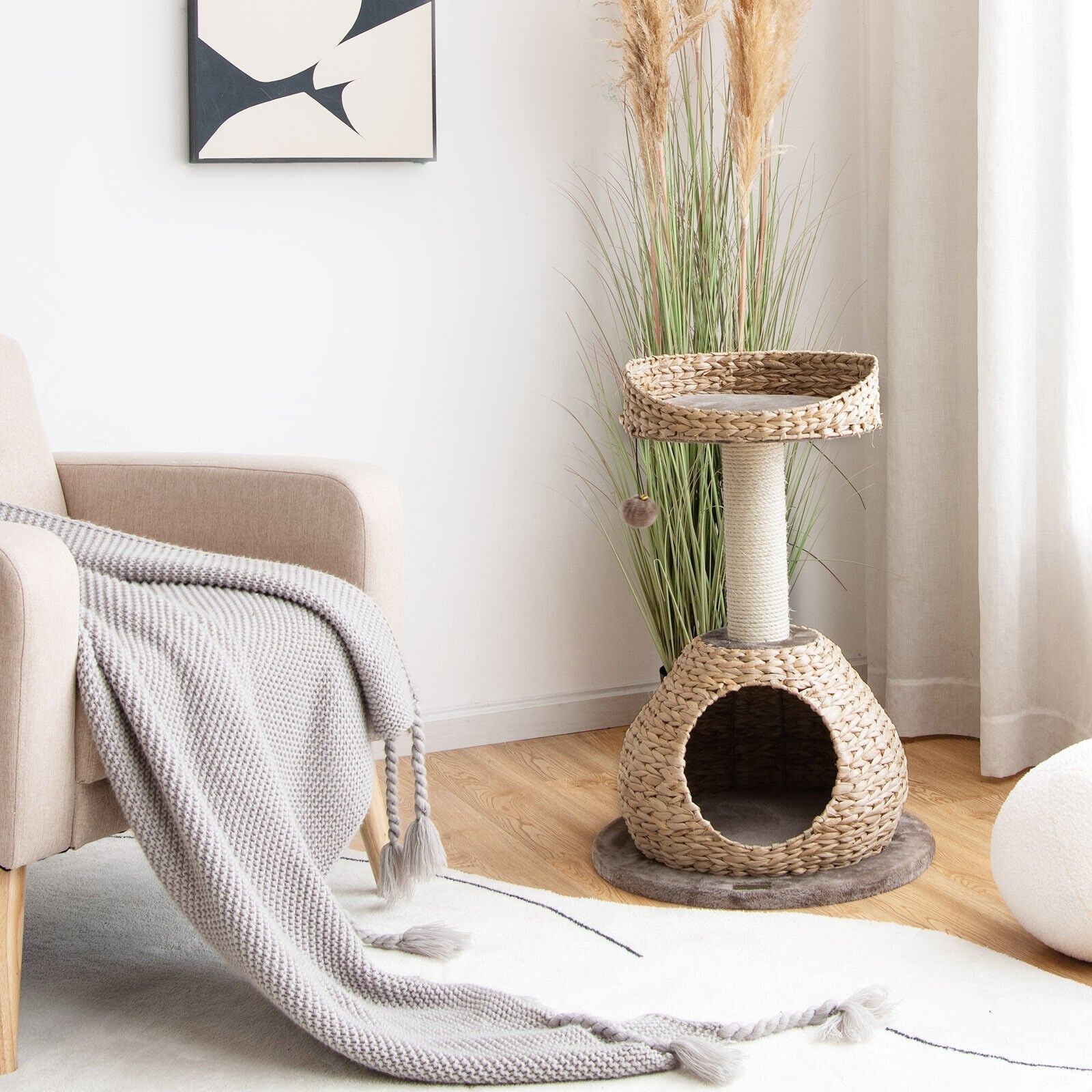 28 Inches Hand-Made Cat Tree Tower with Jump Platform - Majestic Pet Kingdom