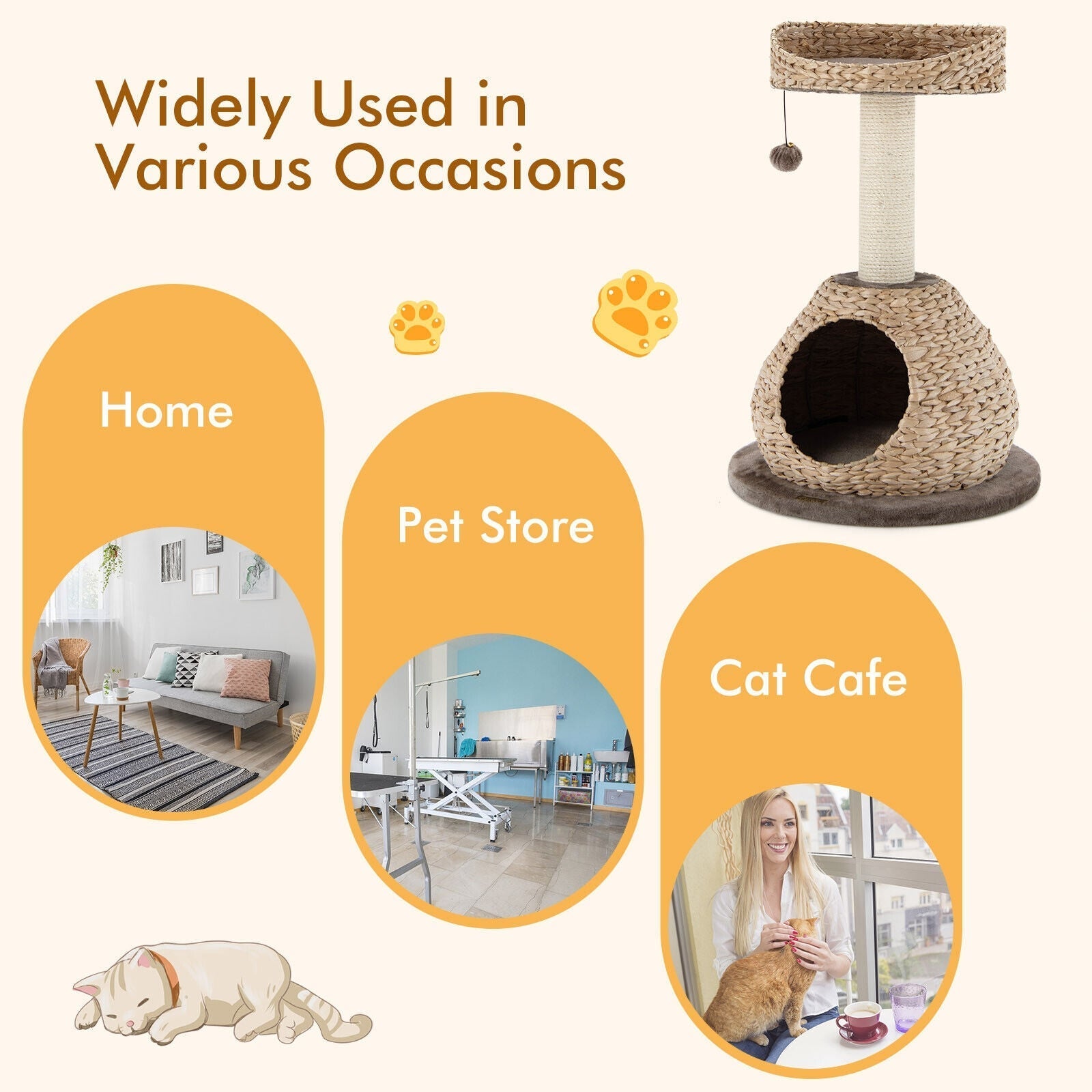 28 Inches Hand-Made Cat Tree Tower with Jump Platform - Majestic Pet Kingdom