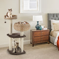 41 Inch Rattan Cat Tree with Napping Perch - Majestic Pet Kingdom