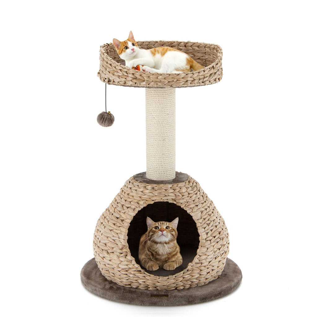 28 Inches Hand-Made Cat Tree Tower with Jump Platform - Majestic Pet Kingdom