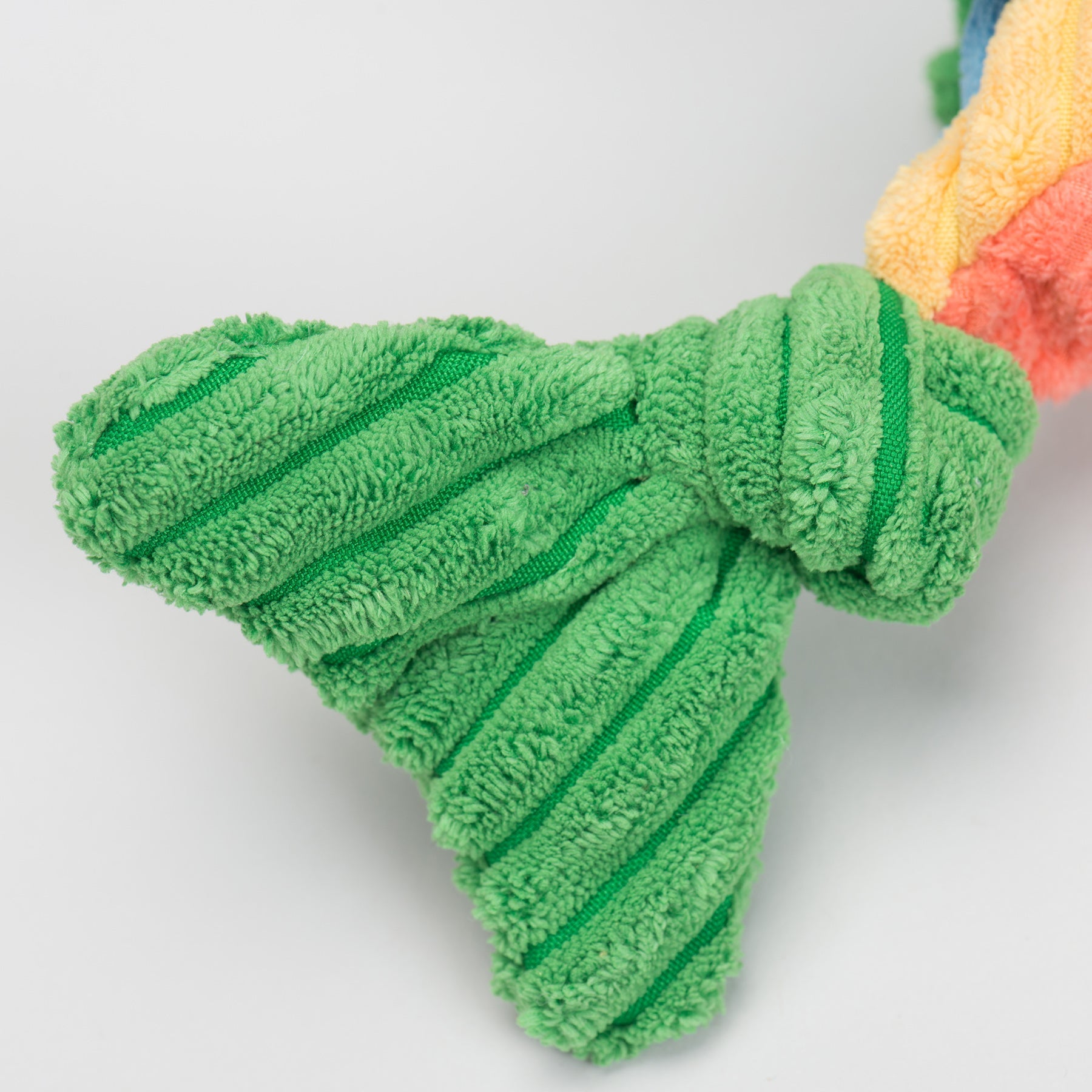 Dog Plush Toy Raucous Rainbow Trout Knottie Squeaky Fish Toy - Detail Angle 6 | Majestic Pet Kingdom