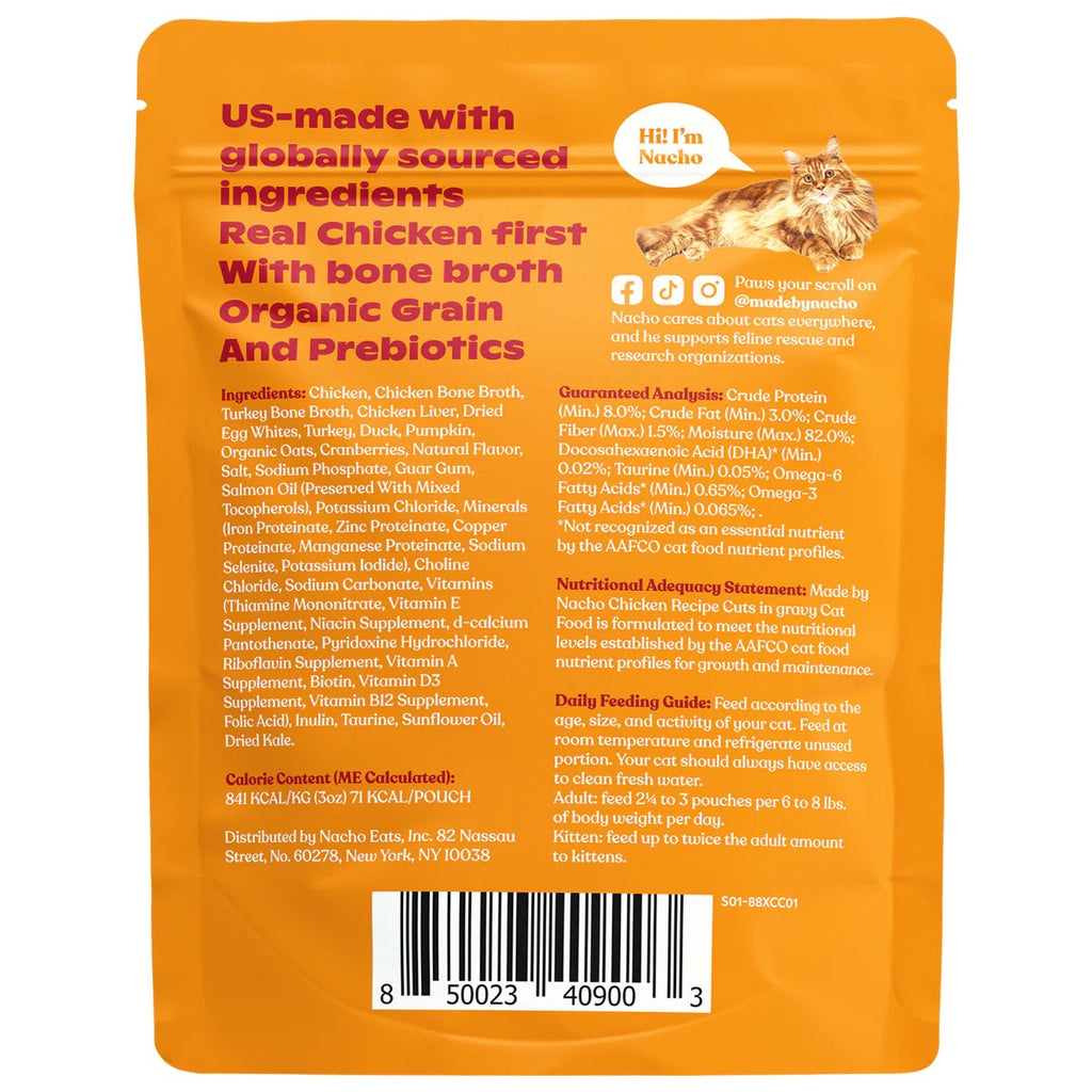 Made By Nacho Chicken In Gravy Cuts Cat Food (3oz) - Majestic Pet Kingdom