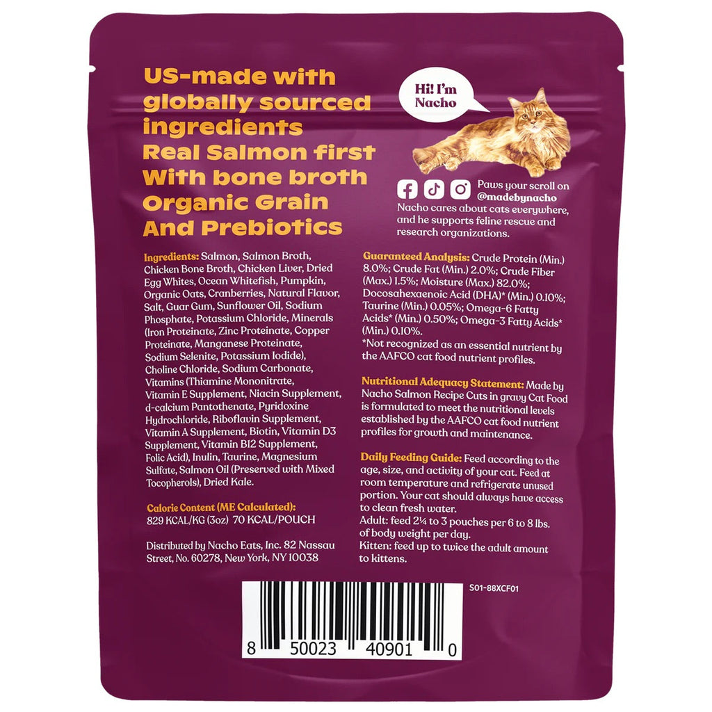 Made By Nacho Salmon In Gravy Cuts Cat Food (3oz) - Majestic Pet Kingdom