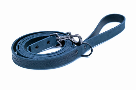 Dog Collar and Leash Set Celtic Sport Genuine Leather Pair
