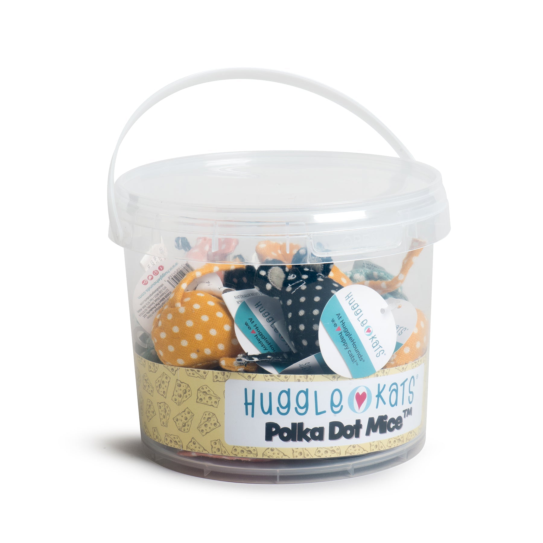 HuggleKats® Polka Dot Mice Bucket of Cat Toys, 16 Pack Best