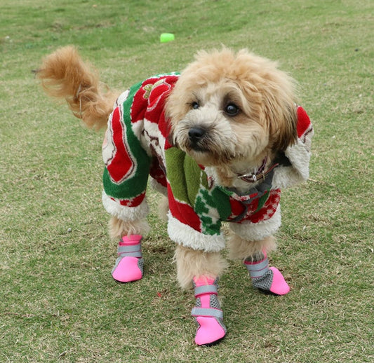 Dog Shoes Outdoor Walking Anti-Slip Rubber Sole Paw Boots