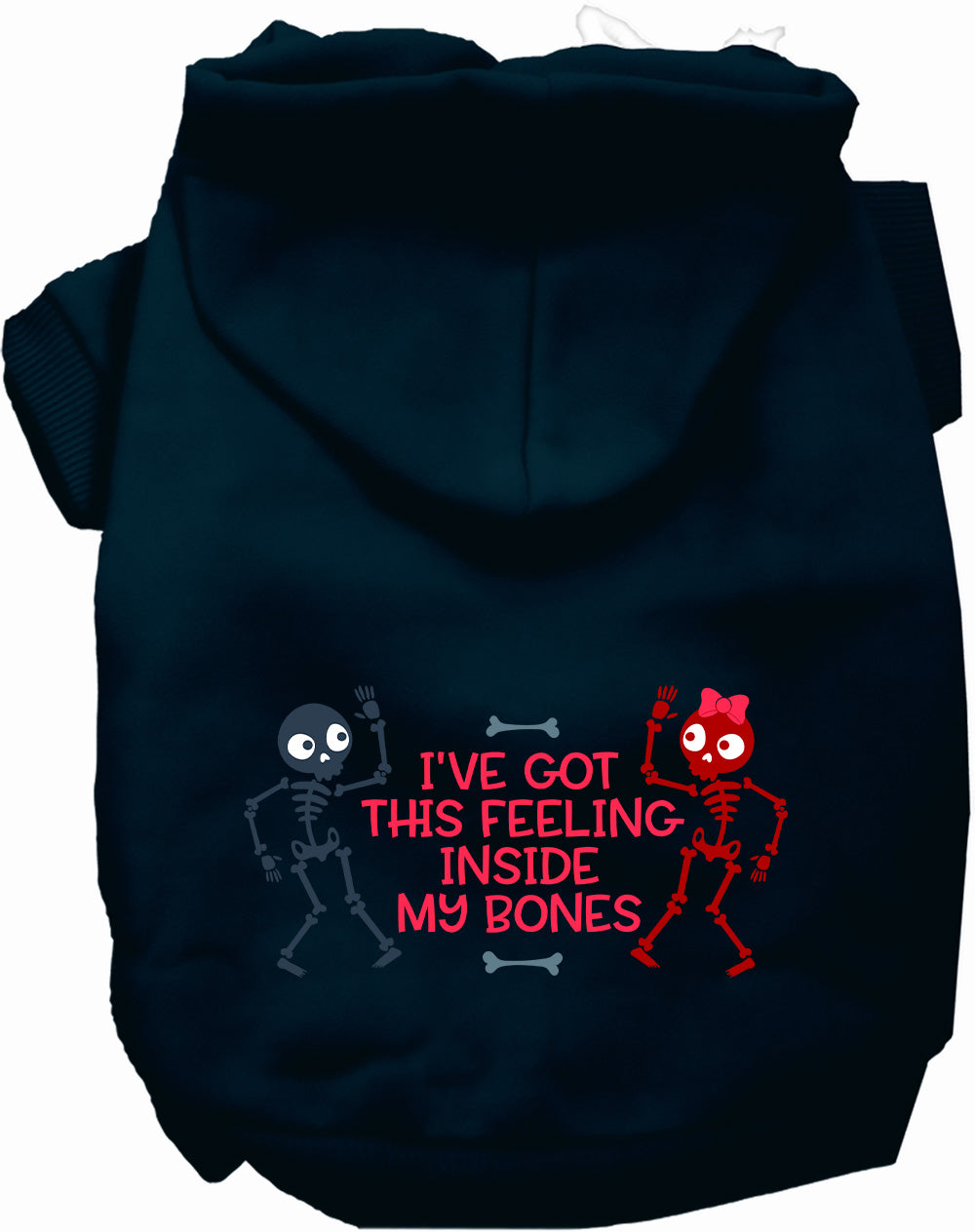 Dog Hoodie Inside My Bones Skeleton Spooky Halloween Sweater - Main Feature View | Majestic Pet Kingdom