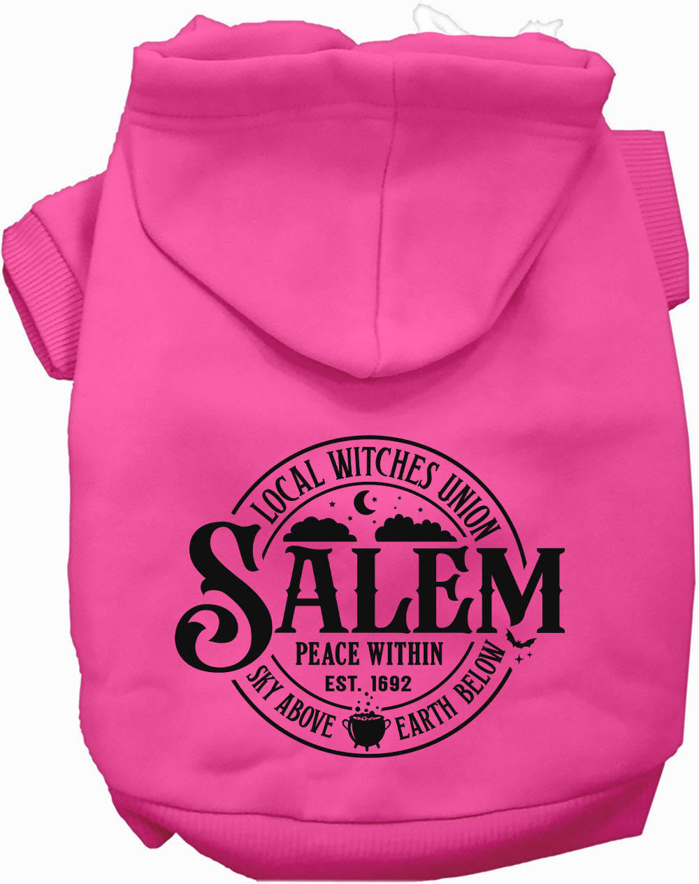 Dog Hoodie Salem Witches Union Spooky Halloween Costume Top - Detail Angle 2 | Majestic Pet Kingdom