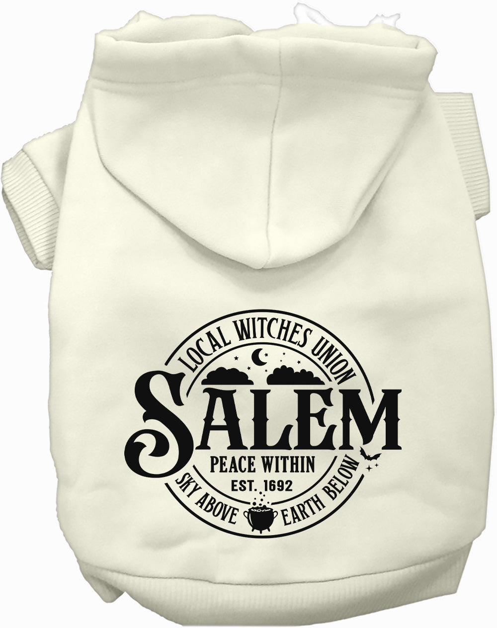 Dog Hoodie Salem Witches Union Spooky Halloween Costume Top - Detail Angle 3 | Majestic Pet Kingdom