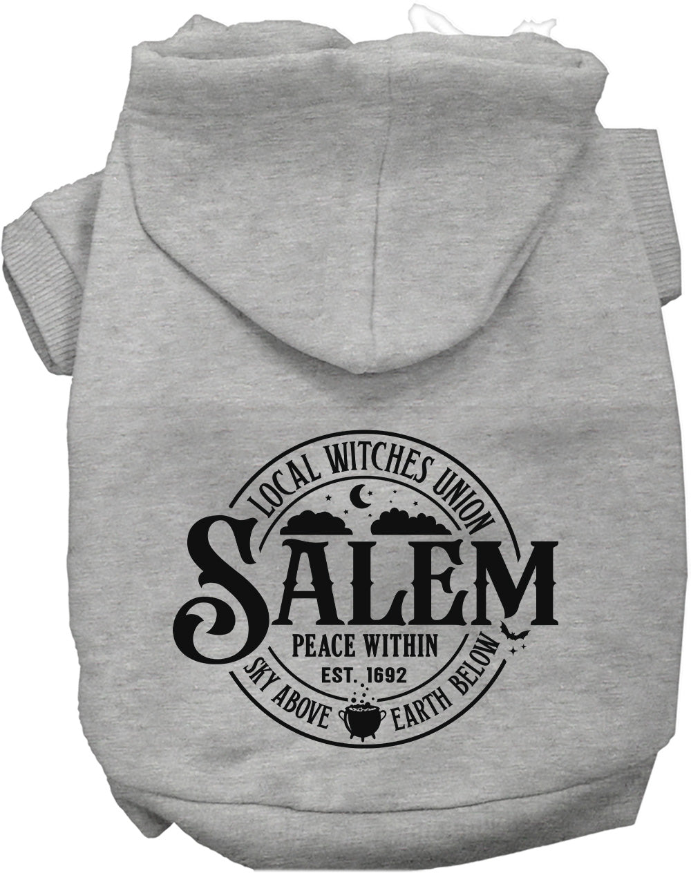 Dog Hoodie Salem Witches Union Spooky Halloween Costume Top - Detail Angle 4 | Majestic Pet Kingdom