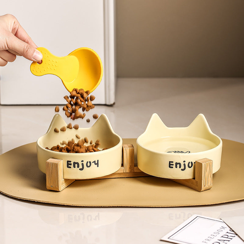 2-in-1 Cat Food Bowl Pet Water Bowl Anti-tumble - Majestic Pet Kingdom