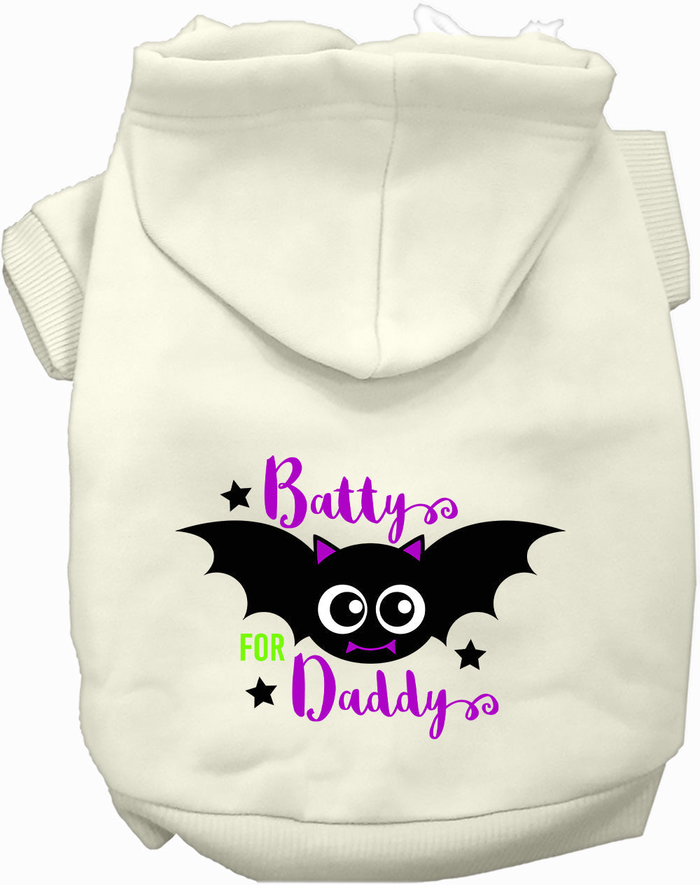 Dog Hoodie Batty for Daddy Cute Spooky Halloween Sweatshirt - Detail Angle 5 | Majestic Pet Kingdom