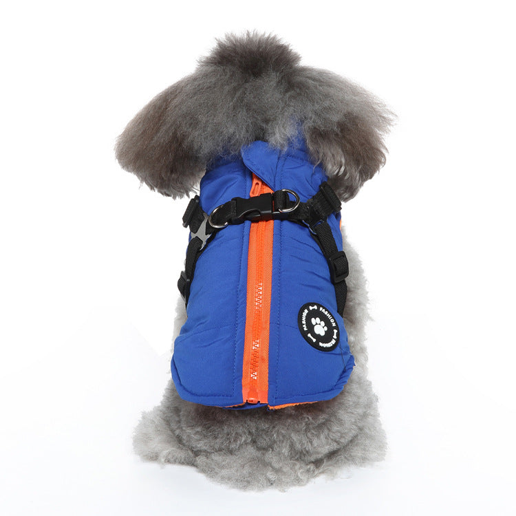 Chest Strap Jacket Cotton-padded Coat - Majestic Pet Kingdom