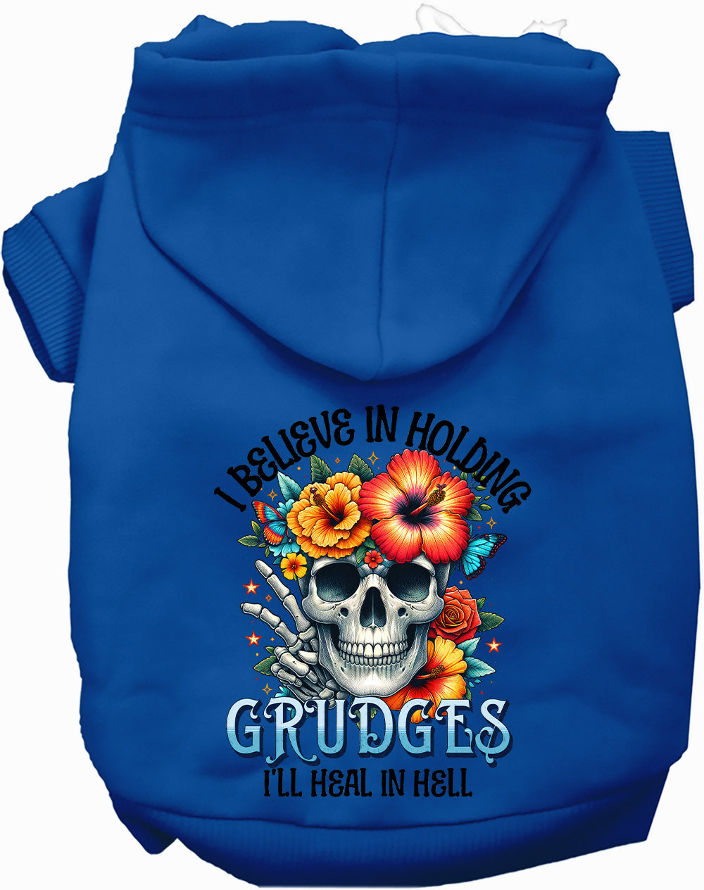 Grudges Skull Graphic Gothic Halloween Pet Hoodie Coat