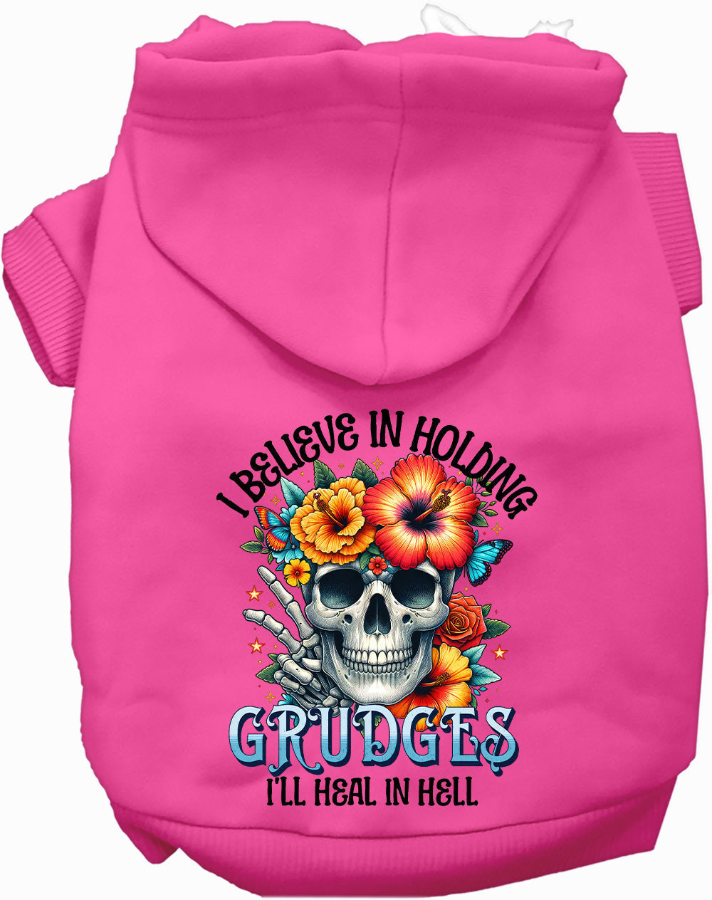 Dog Hoodie Grudges Skull Gothic Graphic Halloween Pet Coat