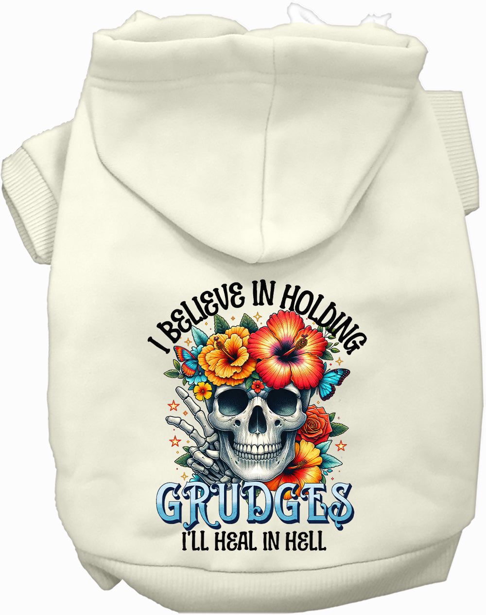 Dog Hoodie Grudges Skull Gothic Graphic Halloween Pet Coat
