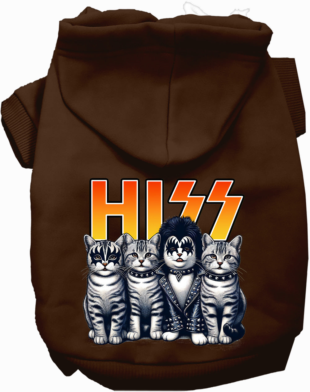 Dog Hoodie Hiss Kitties Rock Band Parody Graphic Sweatshirt - Detail Angle 3 | Majestic Pet Kingdom