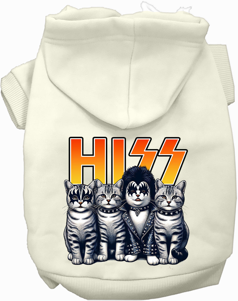 Dog Hoodie Hiss Kitties Rock Band Parody Graphic Sweatshirt - Detail Angle 4 | Majestic Pet Kingdom