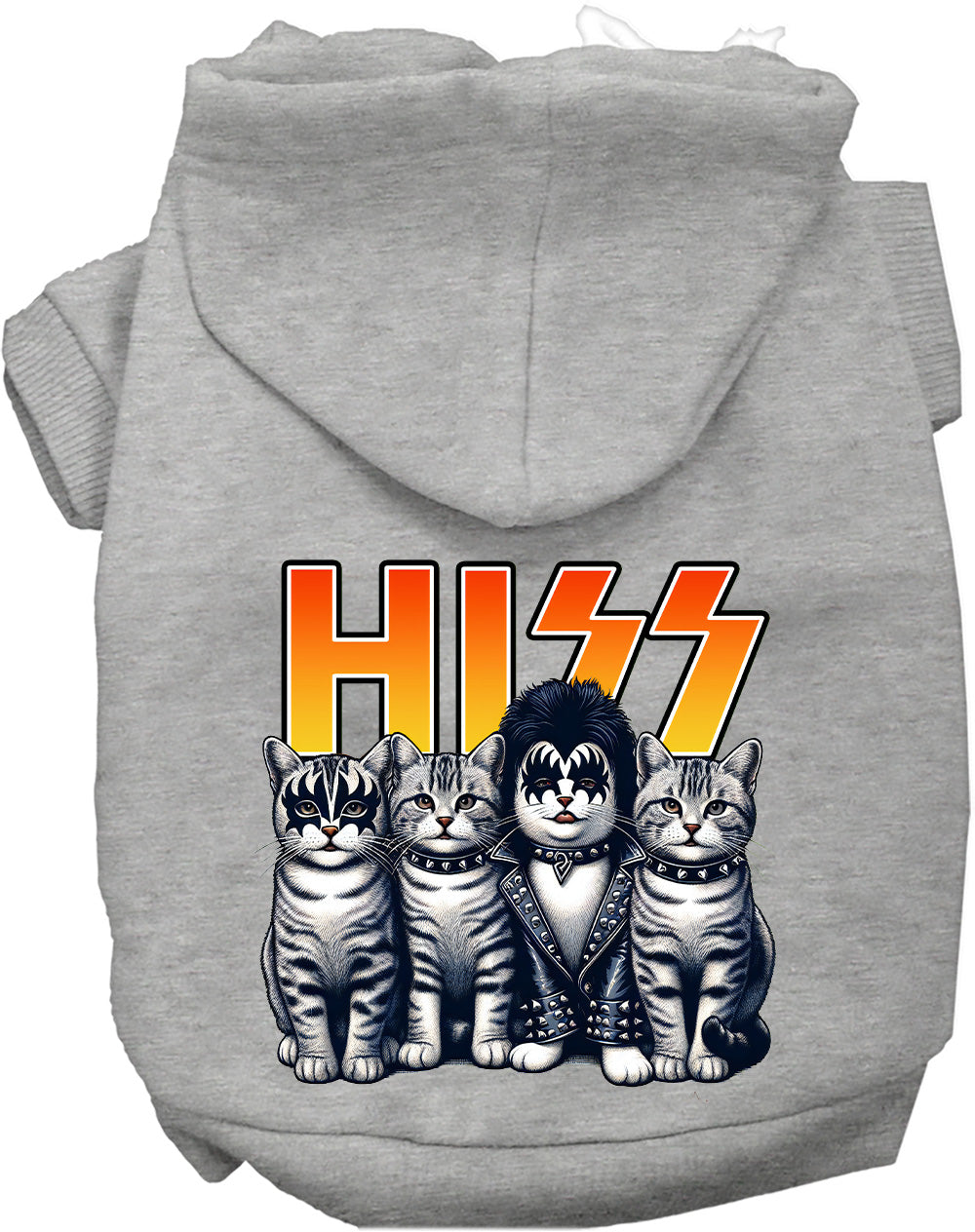 Dog Hoodie Hiss Kitties Rock Band Parody Graphic Sweatshirt