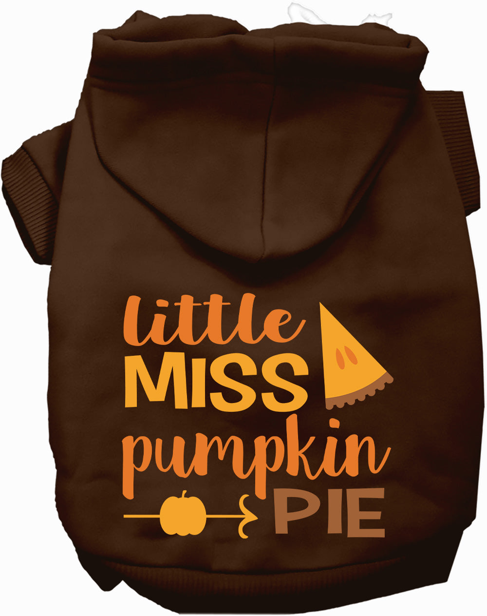 Dog Hoodie Little Miss Pumpkin Pie Thanksgiving Fall Sweater - Main Feature View | Majestic Pet Kingdom