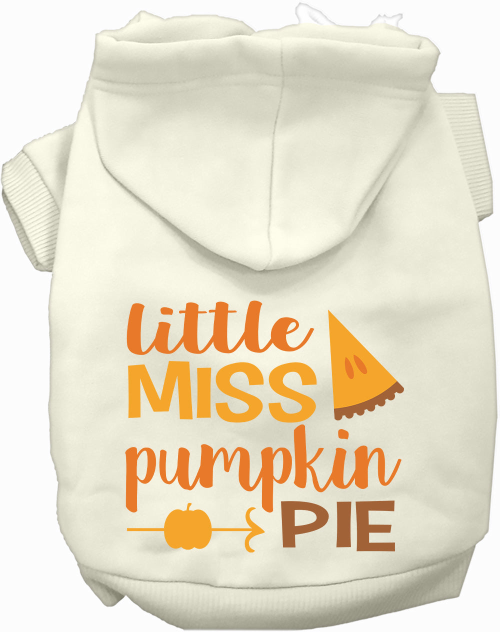 Dog Hoodie Little Miss Pumpkin Pie Thanksgiving Fall Sweater - Detail Angle 4 | Majestic Pet Kingdom