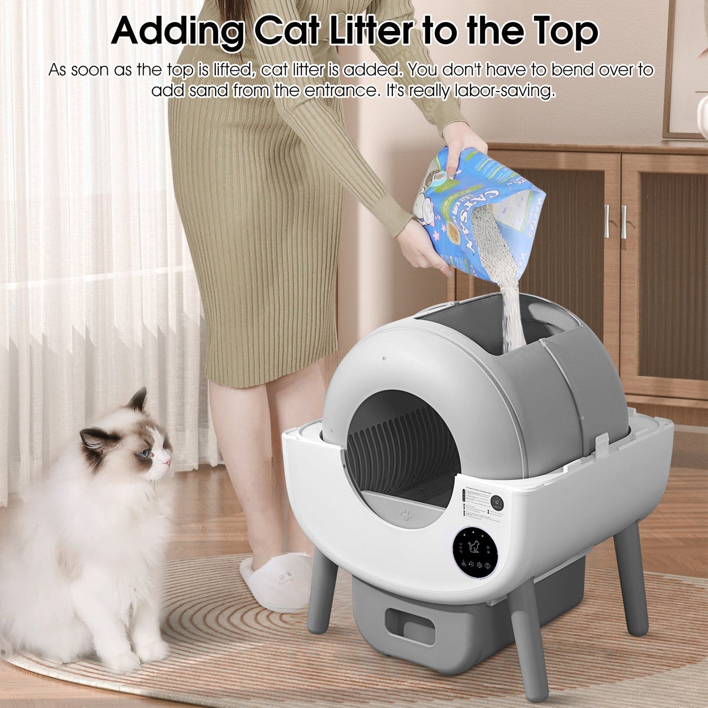 Smart Automatic Cat Litter Box - Large Self-Cleaning