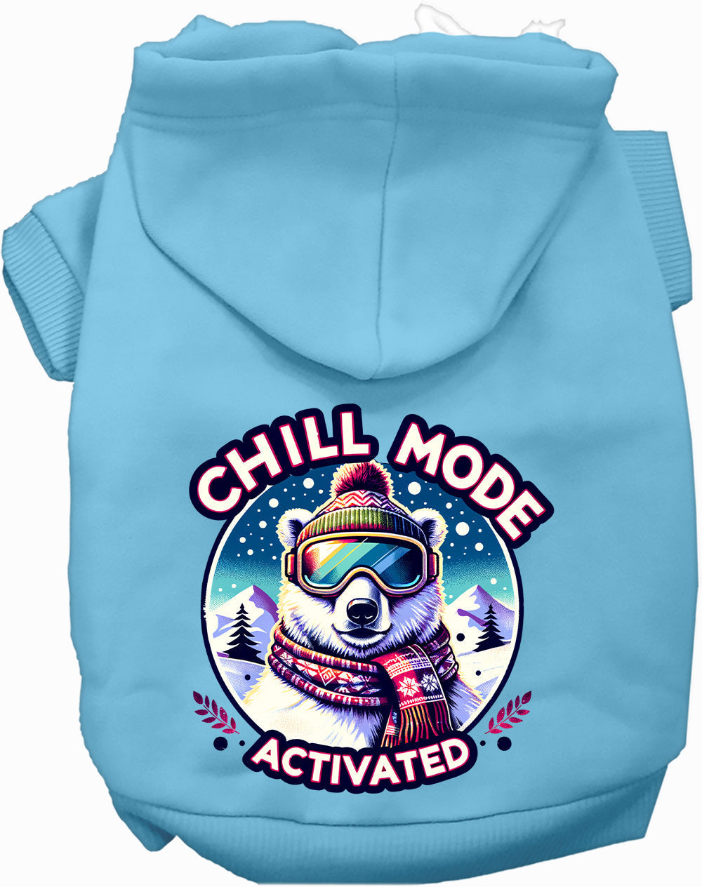 Dog Hoodie Chill Mode Activated Warm Fleece Winter Sweatshirt - Detail Angle 2 | Majestic Pet Kingdom