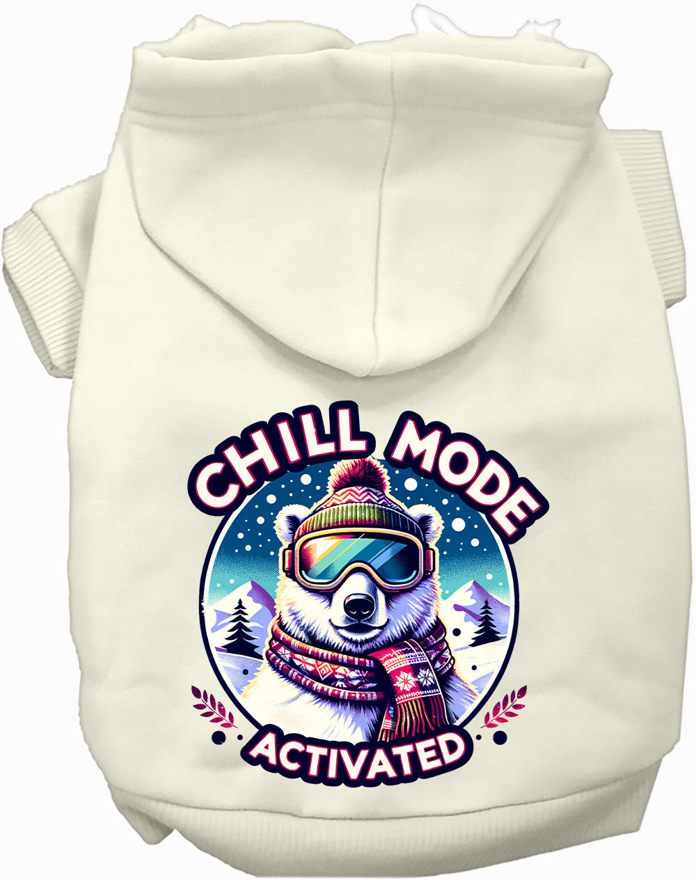 Dog Hoodie Chill Mode Activated Warm Fleece Winter Sweatshirt - Detail Angle 5 | Majestic Pet Kingdom