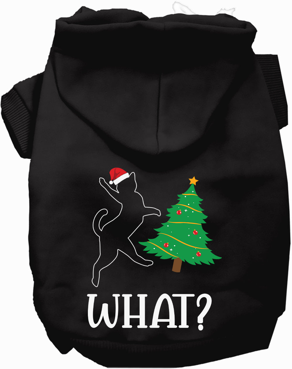 Kitty What Christmas Tree Funny Holiday Pet Hoodie Sweater